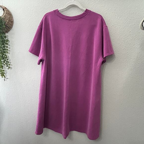 Lululemon All Yours Softstreme T-Shirt Dress Vivid Plum Size Large 12 Athleisure - Picture 2 of 10